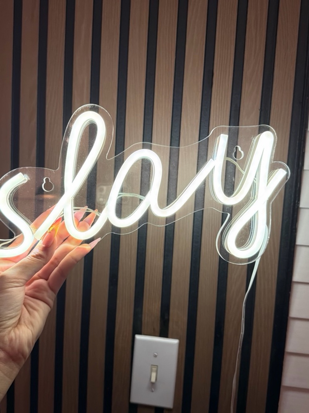 White LED Script Accent Light – 'slays' Home Sign